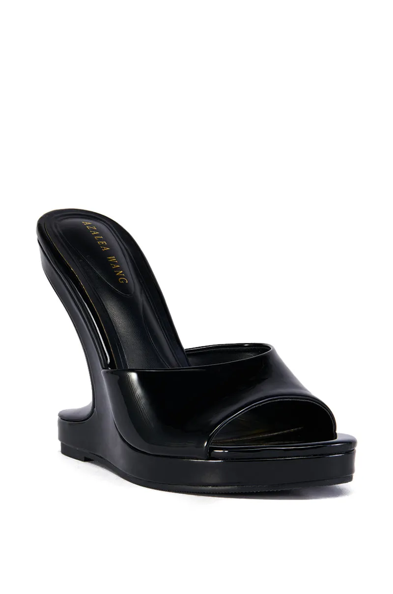 AZALEA WANG SHLOMO BLACK ABSTRACT WEDGE HEEL SANDAL sold by AKIRA product image thumbnail 3