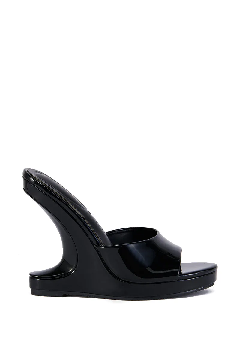 AZALEA WANG SHLOMO BLACK ABSTRACT WEDGE HEEL SANDAL sold by AKIRA product image thumbnail 2