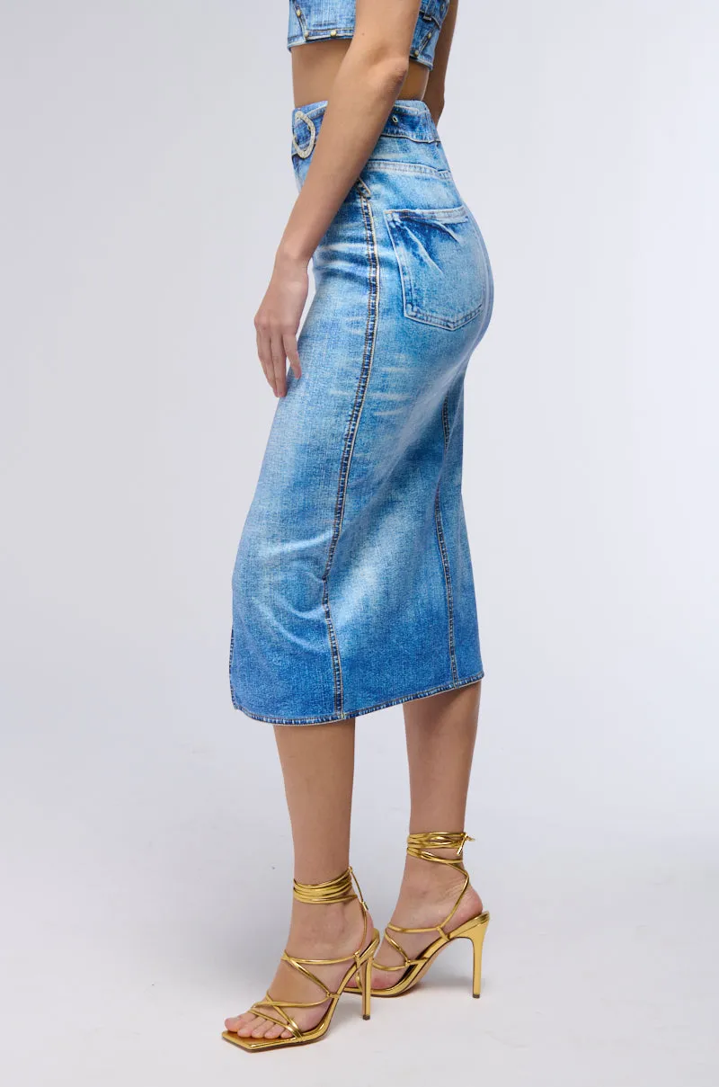 DONT CALL IT A COMEBACK CROPPED BRA AND MIDI SKIRT SET sold by AKIRA product image thumbnail 5