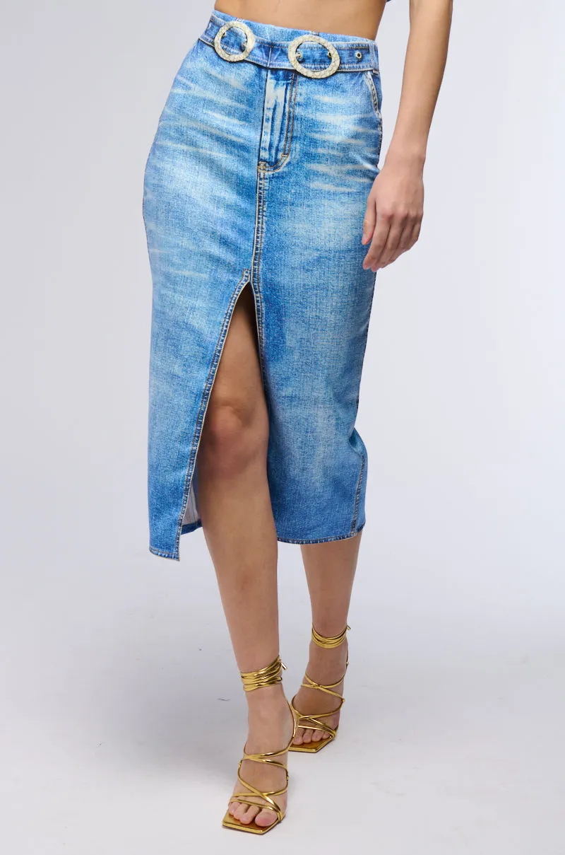 DONT CALL IT A COMEBACK CROPPED BRA AND MIDI SKIRT SET sold by AKIRA product image thumbnail 3