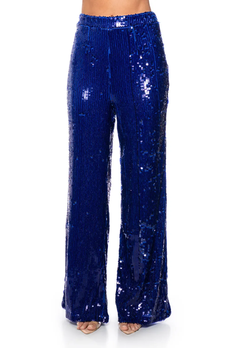 LIFE IS A STAGE SEQUIN WIDE LEG TROUSER sold by AKIRA product image thumbnail 3