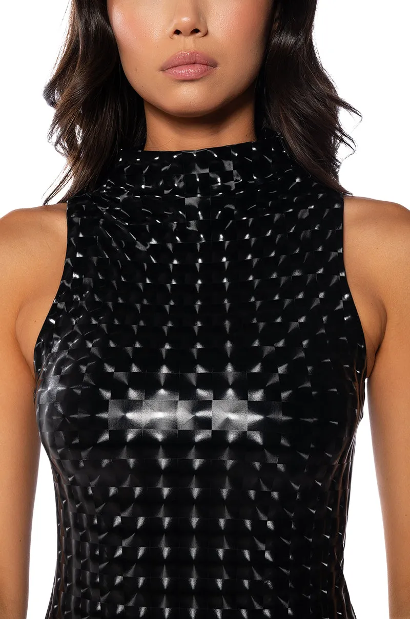 JESSICA PRINTED PU JUMPSUIT sold by AKIRA product image thumbnail 5