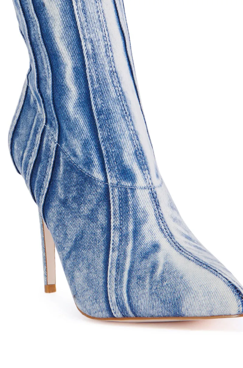 AZALEA WANG HERTA DENIM BOOTIE sold by AKIRA product image thumbnail 5