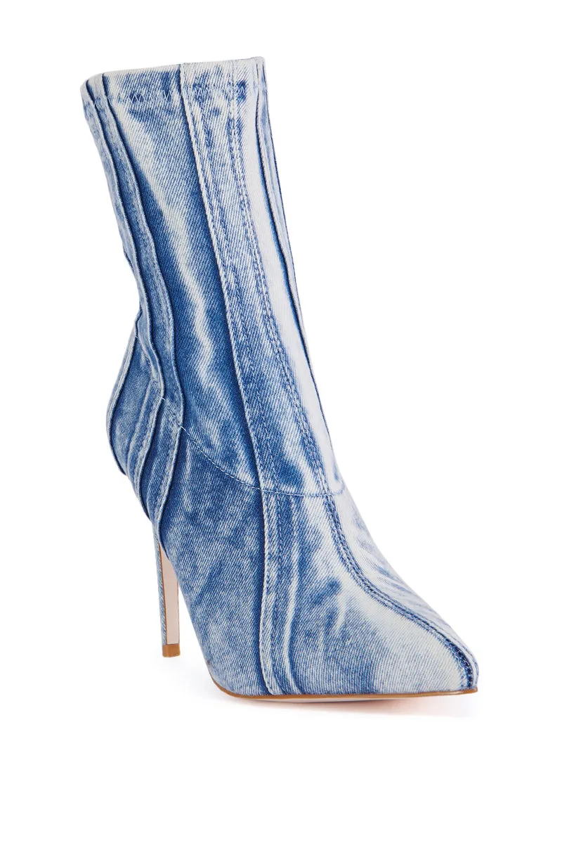 AZALEA WANG HERTA DENIM BOOTIE sold by AKIRA product image thumbnail 3