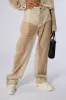 ALL THAT MESH WIDE LEG SNAP PANTS IN BEIGE sold by AKIRA