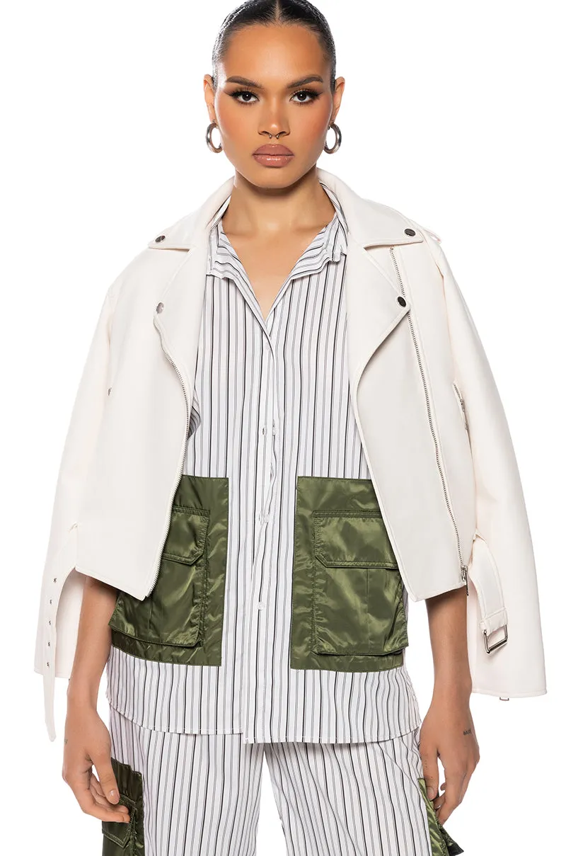 CALLIE BUTTONDOWN TOP sold by AKIRA