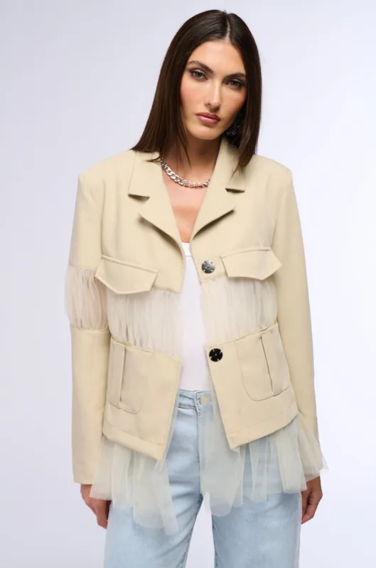 MESHED UP DECONSTRUCTED BLAZER sold by AKIRA