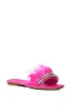 AZALEA WANG FEATHER FLAT SANDAL IN FUCHSIA sold by AKIRA
