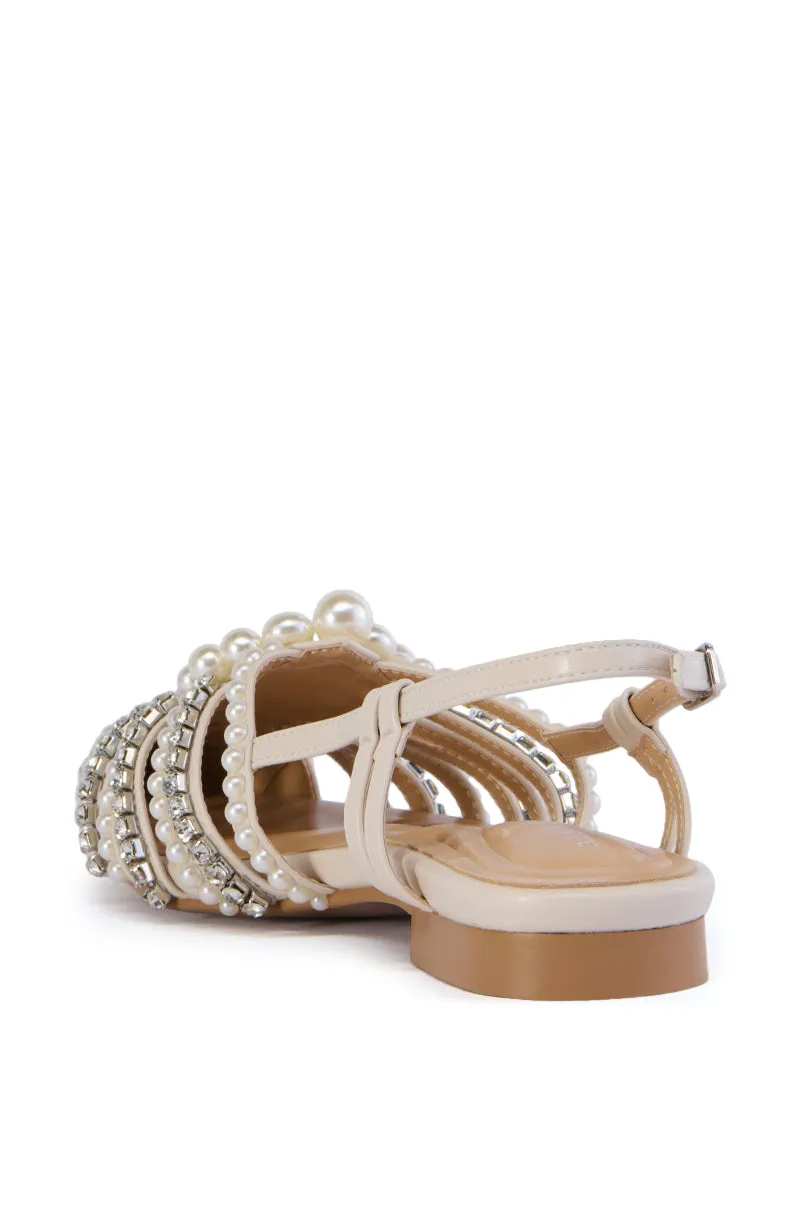 AZALEA WANG PRECIOUSNESS BONE PEARL EMBELLISHED CAGED SANDAL sold by AKIRA product image thumbnail 4