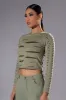 COME AROUND DISTRESSED LONG SLEEVE TOP sold by AKIRA