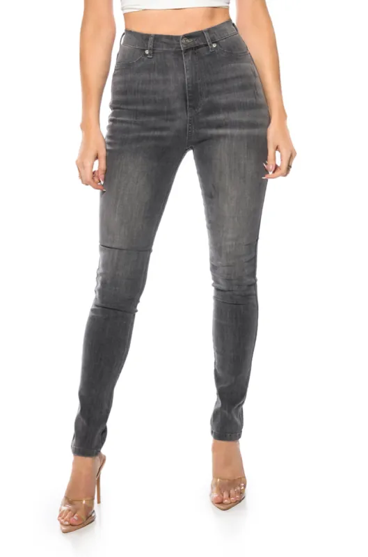 FLEX-FIT HIGH WAISTED SUPER STRETCHY SKINNY JEANS sold by AKIRA