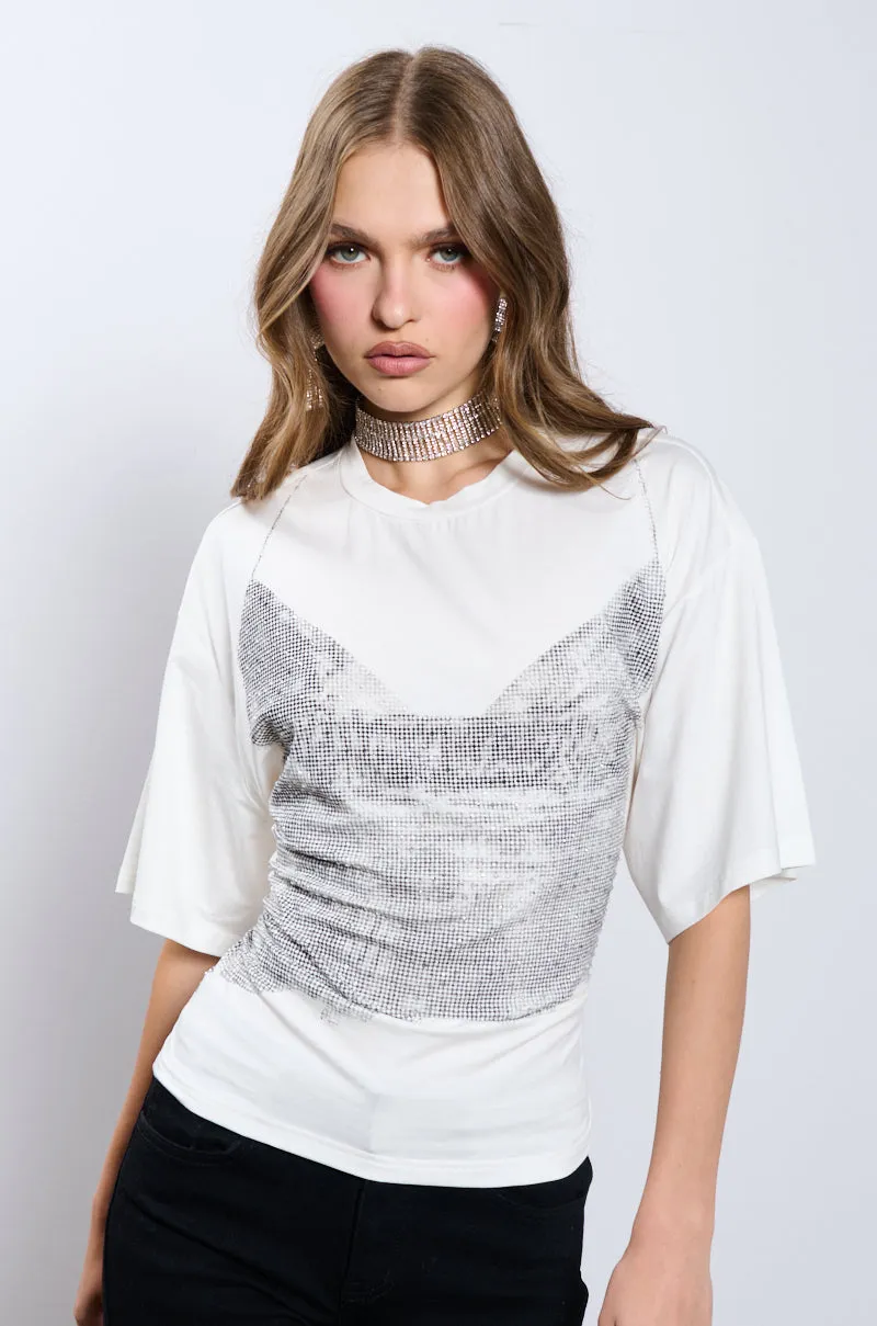 BODY PARTY RHINESTONE T-SHIRT sold by AKIRA product image thumbnail 5