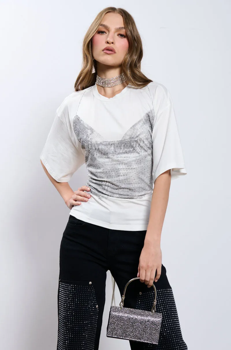 BODY PARTY RHINESTONE T-SHIRT sold by AKIRA product image thumbnail 2