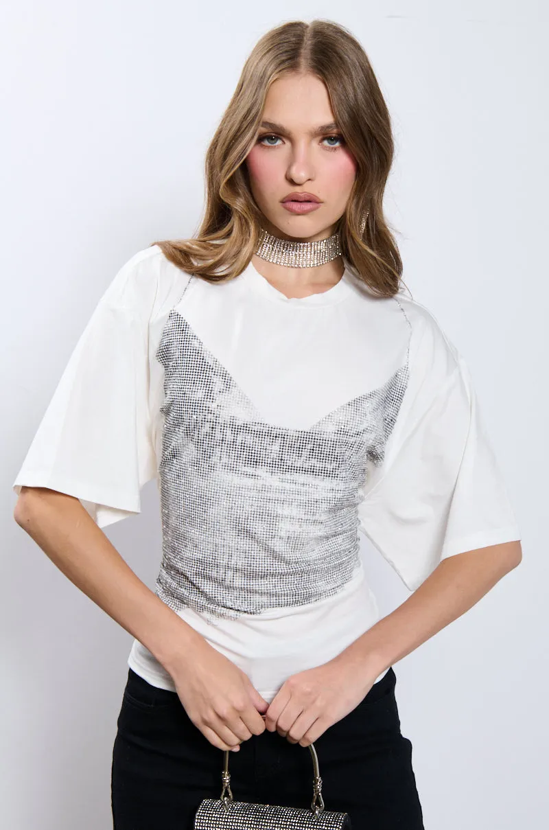 BODY PARTY RHINESTONE T-SHIRT sold by AKIRA product image thumbnail 3