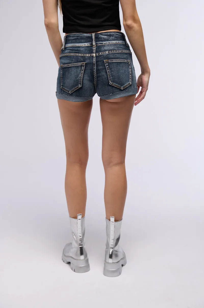 KEKE HIGH WAISTED DENIM SHORTS sold by AKIRA product image thumbnail 4