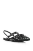 AZALEA WANG TESSIE BLACK SILVER EMBELLISHED FLAT sold by AKIRA