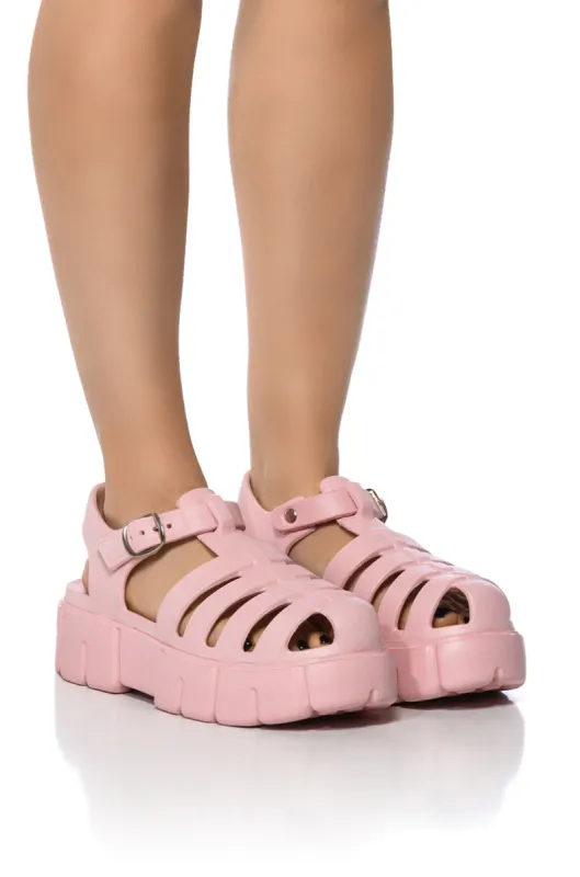 MUMU FLATFORM CLOG IN PINK made by AKIRA
