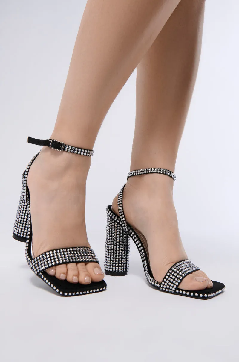AZALEA WANG COLDEN BLACK EMBELLISHED SANDAL sold by AKIRA