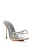 AZALEA WANG ENTRANCING SILVER DIAMOND BOW DETAIL SANDAL sold by AKIRA