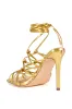 AZALEA WANG AMENRA GOLD CAGED STRAPPED SANDAL sold by AKIRA