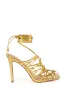 AZALEA WANG AMENRA GOLD CAGED STRAPPED SANDAL sold by AKIRA