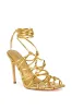 AZALEA WANG AMENRA GOLD CAGED STRAPPED SANDAL sold by AKIRA