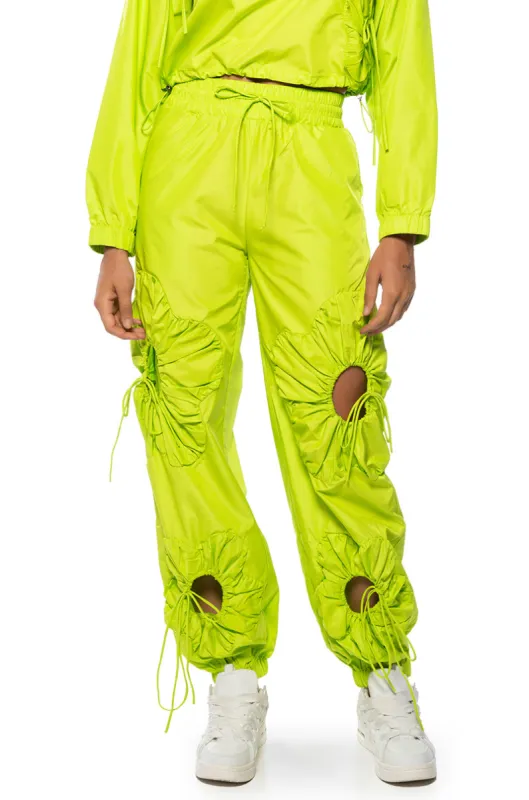 ETCHED OUT NYLON HIGH WAIST JOGGER sold by AKIRA