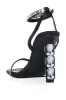 AZALEA WANG VIOLETA BLACK GEM HEEL SANDAL sold by AKIRA