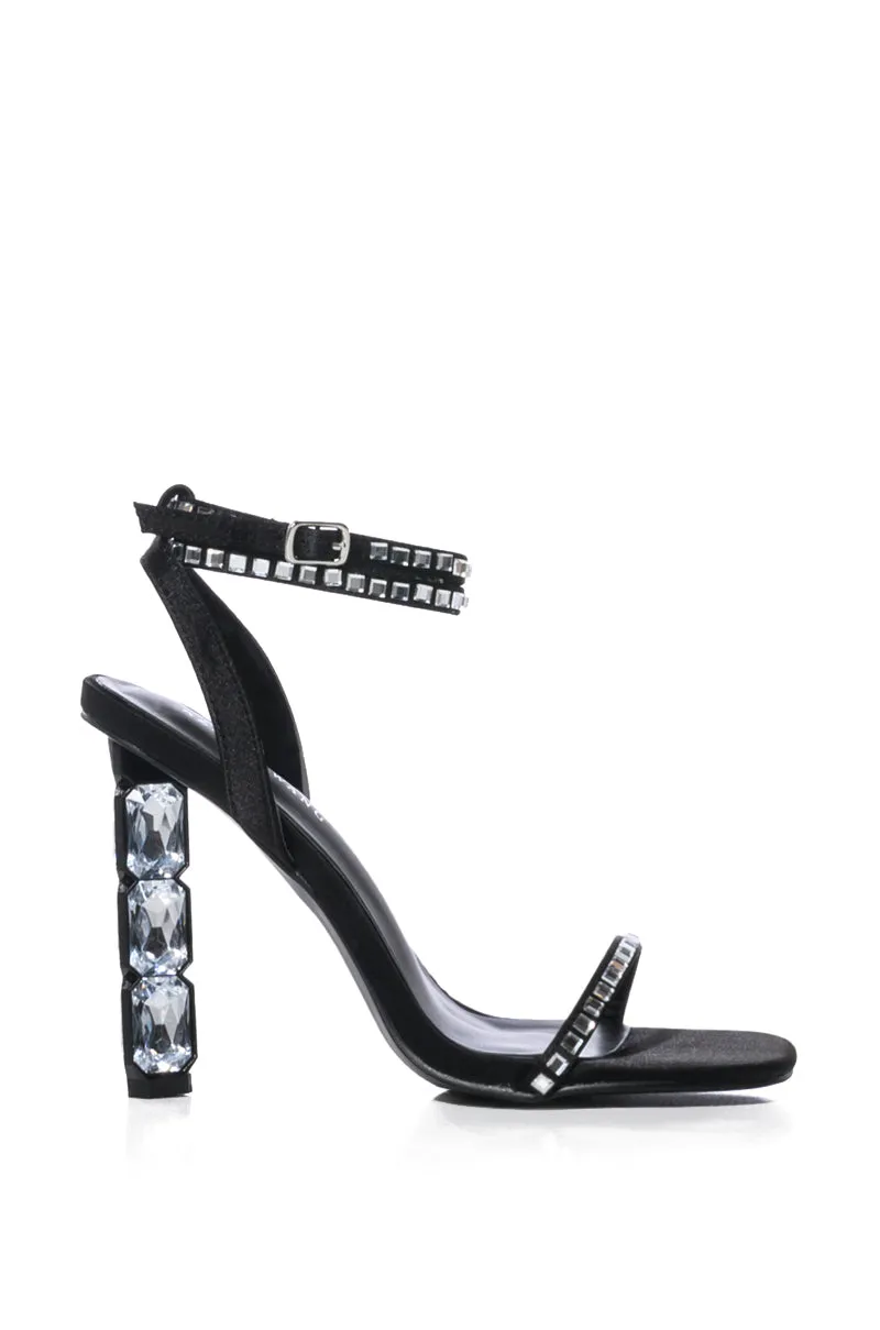 AZALEA WANG VIOLETA BLACK GEM HEEL SANDAL sold by AKIRA product image thumbnail 2