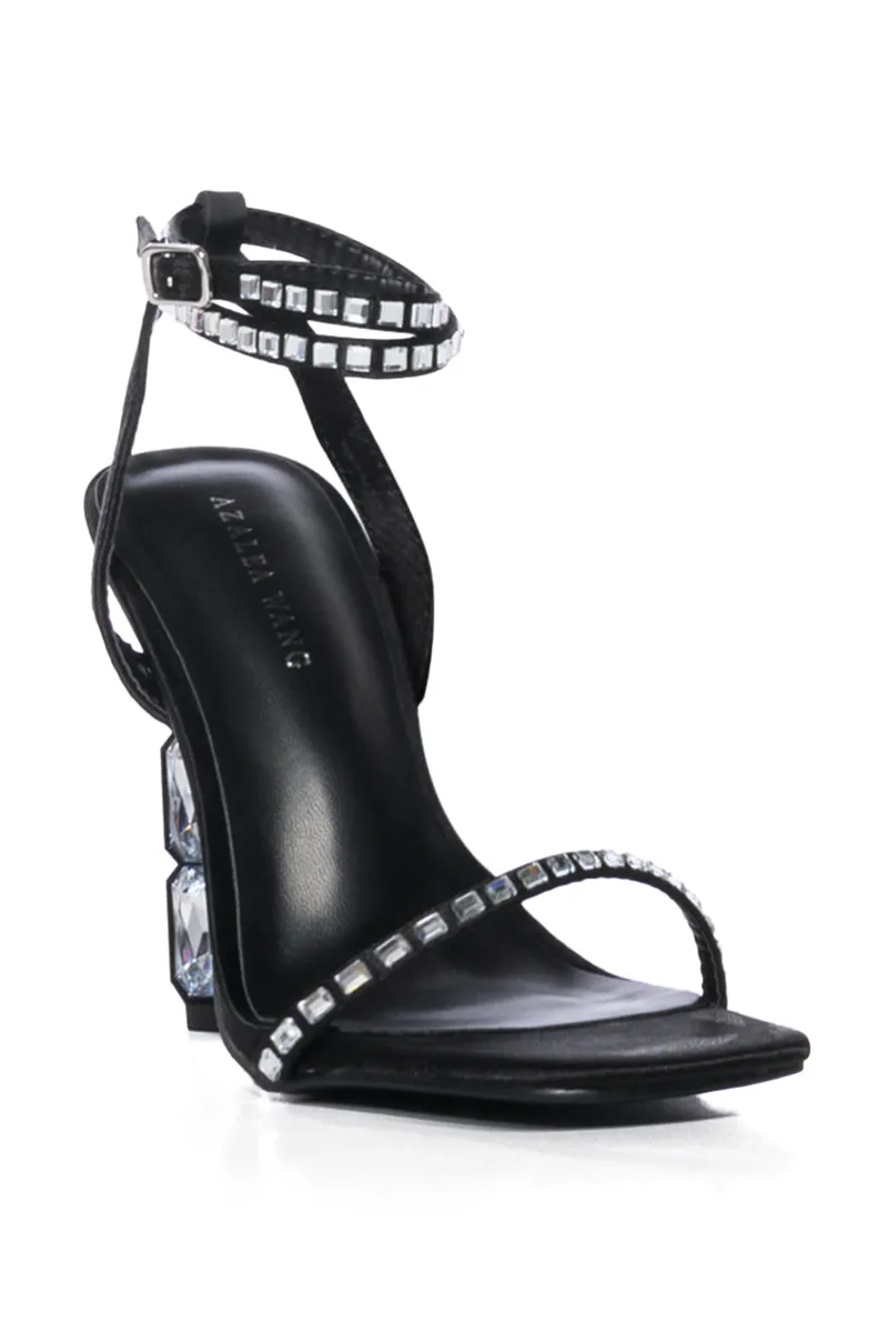 AZALEA WANG VIOLETA BLACK GEM HEEL SANDAL sold by AKIRA product image thumbnail 3