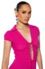 BIANCA TIE FRONT MESH TOP sold by AKIRA