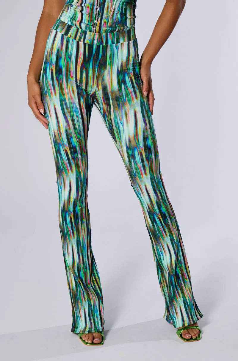TRIPPY MULTICOLOR KICK FLARE LEGGING sold by AKIRA product image thumbnail 2