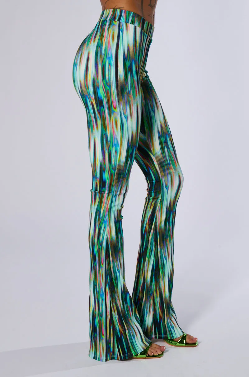 TRIPPY MULTICOLOR KICK FLARE LEGGING sold by AKIRA product image thumbnail 4
