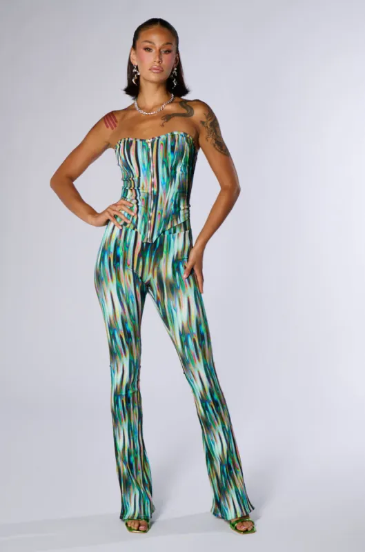 TRIPPY MULTICOLOR KICK FLARE LEGGING sold by AKIRA