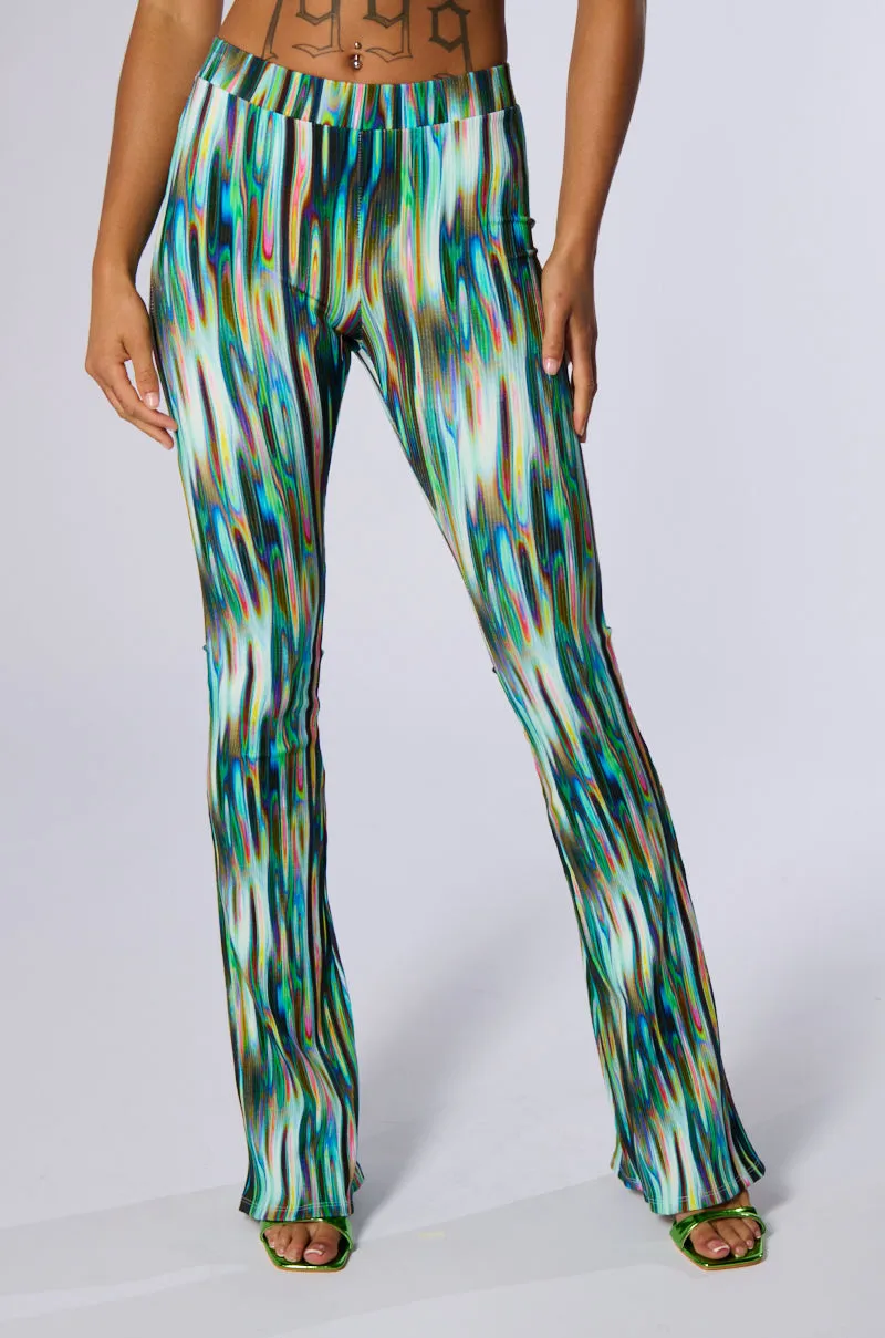 TRIPPY MULTICOLOR KICK FLARE LEGGING sold by AKIRA product image thumbnail 3