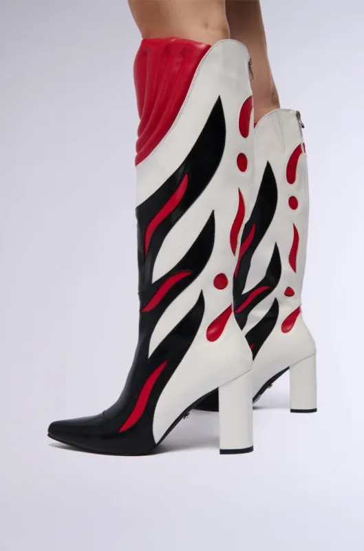 AZALEA WANG SADRIA RED SPEEDRACER BOOT made by AKIRA