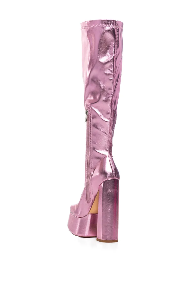 AZALEA WANG WHISKER METALLIC PINK CHUNKY BOOT sold by AKIRA product image thumbnail 4