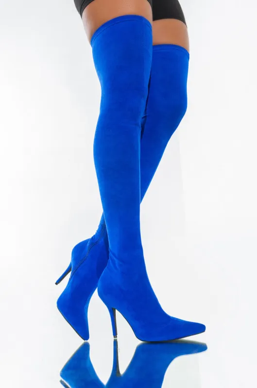 BALLER-COBALTSUEDE sold by AKIRA