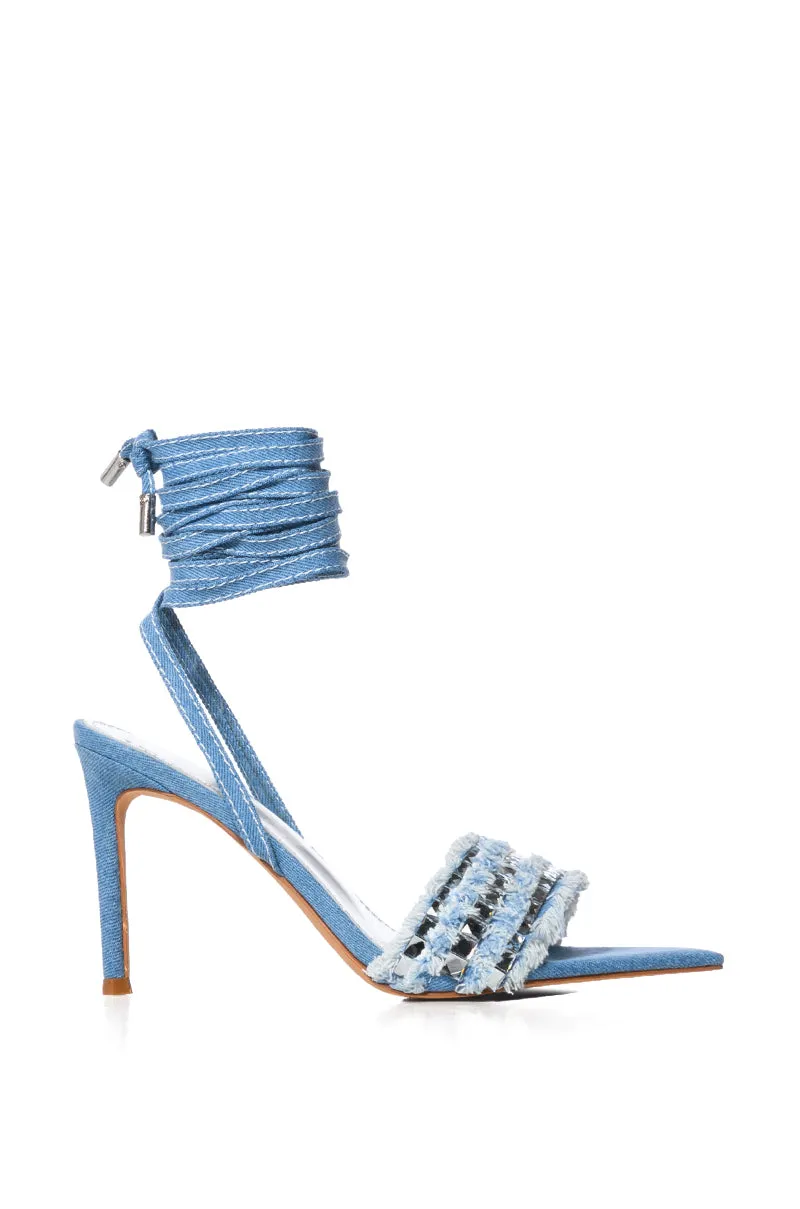 AZALEA WANG ROONIE DENIM SANDAL sold by AKIRA product image thumbnail 3