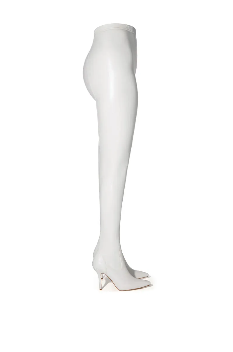 AZALEA WANG KAY KAY SEXY STILETTO SLIM BOOT PANT IN WHITE sold by AKIRA product image thumbnail 4