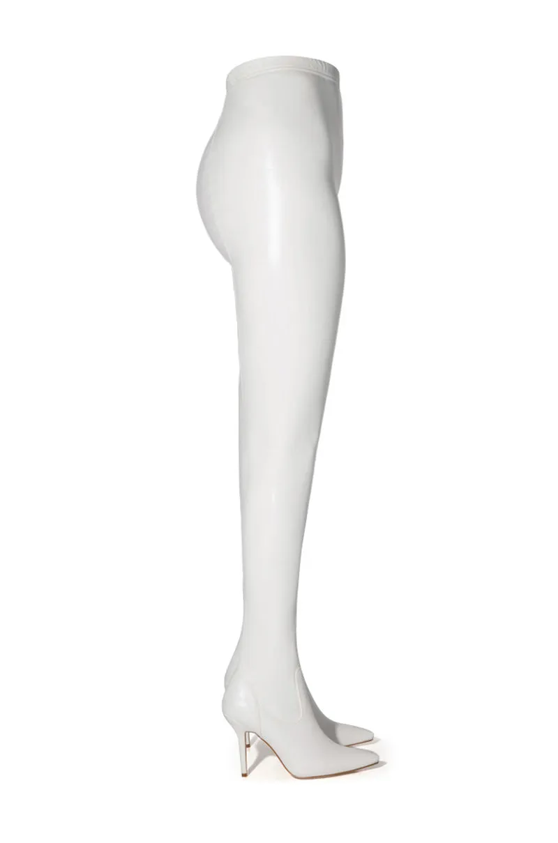 AZALEA WANG KAY KAY SEXY STILETTO SLIM BOOT PANT IN WHITE sold by AKIRA product image thumbnail 3