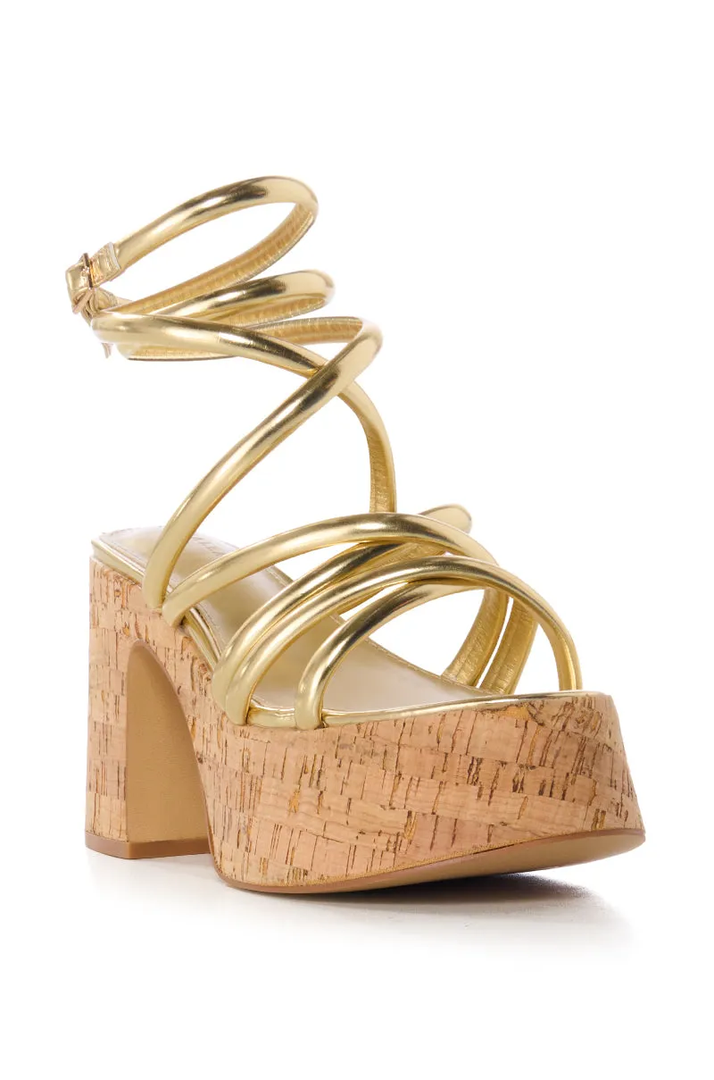 AZALEA WANG ROSAURA GOLD SANDAL sold by AKIRA product image thumbnail 3