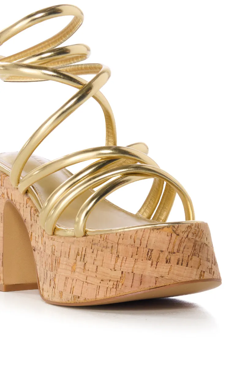 AZALEA WANG ROSAURA GOLD SANDAL sold by AKIRA product image thumbnail 5