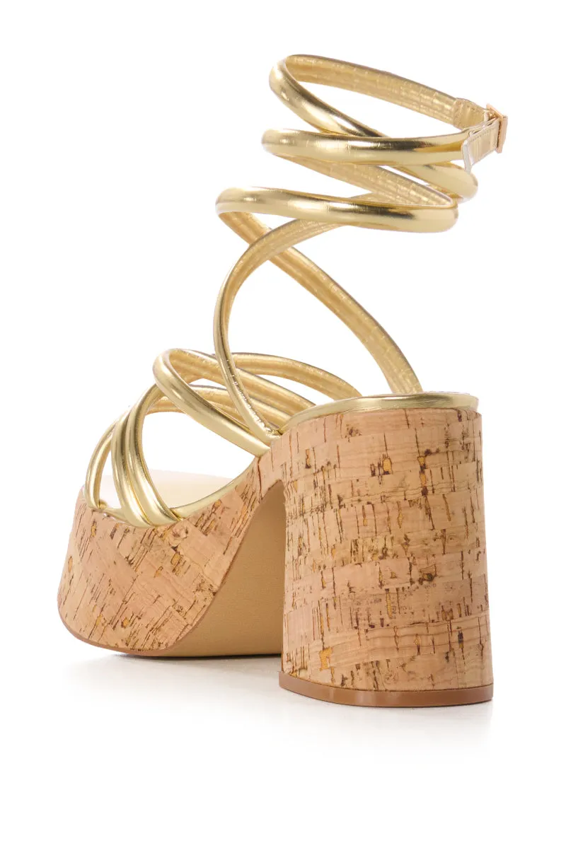 AZALEA WANG ROSAURA GOLD SANDAL sold by AKIRA product image thumbnail 4
