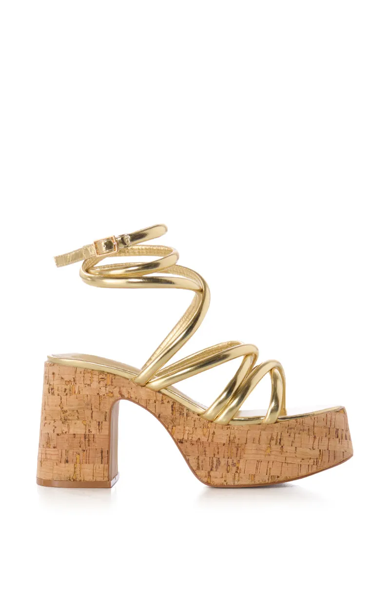 AZALEA WANG ROSAURA GOLD SANDAL sold by AKIRA product image thumbnail 2