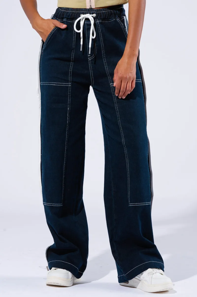 CRYSTAL DENIM STRIPED JOGGER PANT sold by AKIRA product image thumbnail 2