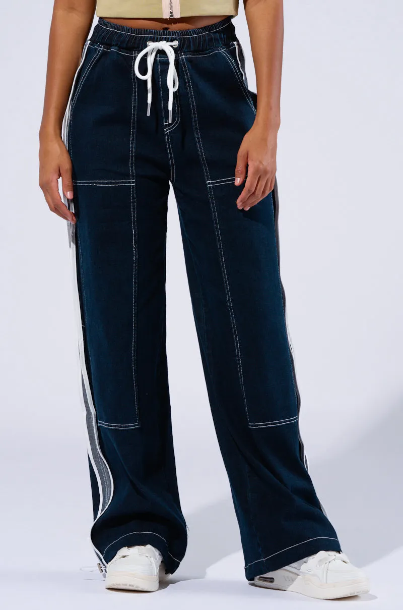 CRYSTAL DENIM STRIPED JOGGER PANT sold by AKIRA product image thumbnail 3