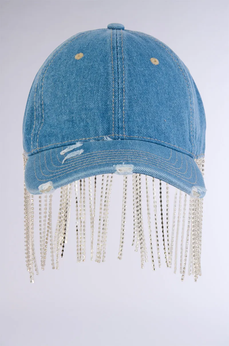 DRIP DIAMONDS DENIM BASEBALL HAT sold by AKIRA product image thumbnail 3