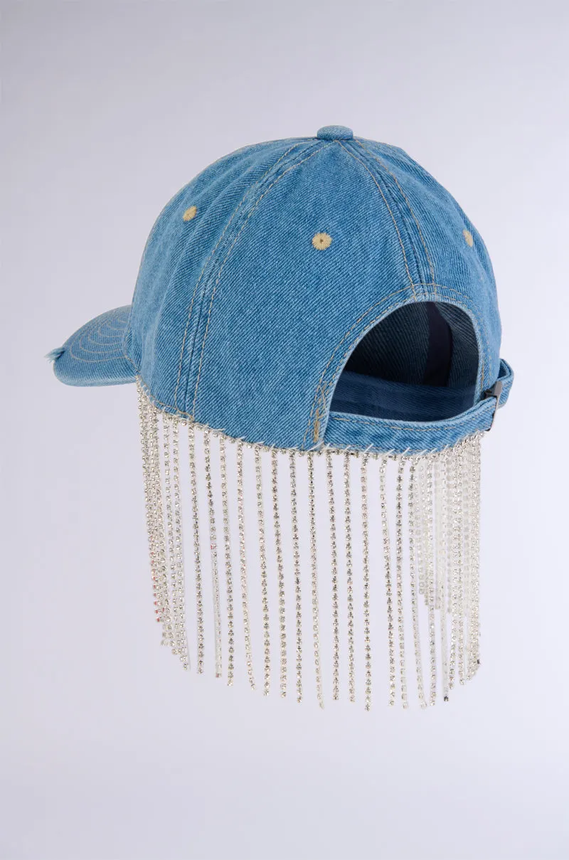 DRIP DIAMONDS DENIM BASEBALL HAT sold by AKIRA product image thumbnail 4