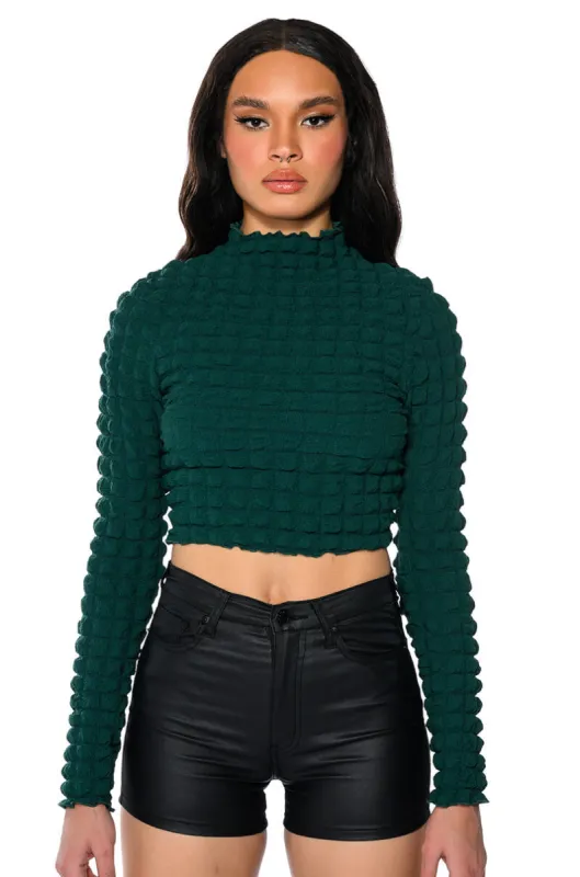 ANYTHING BUT BASIC TEXTURED LONG SLEEVE TOP sold by AKIRA